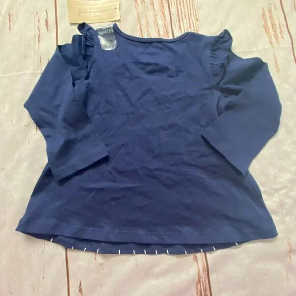 First Impressions infant girls shirt-navy blue-6-9 Months-NWT - Picture 4 of 4
